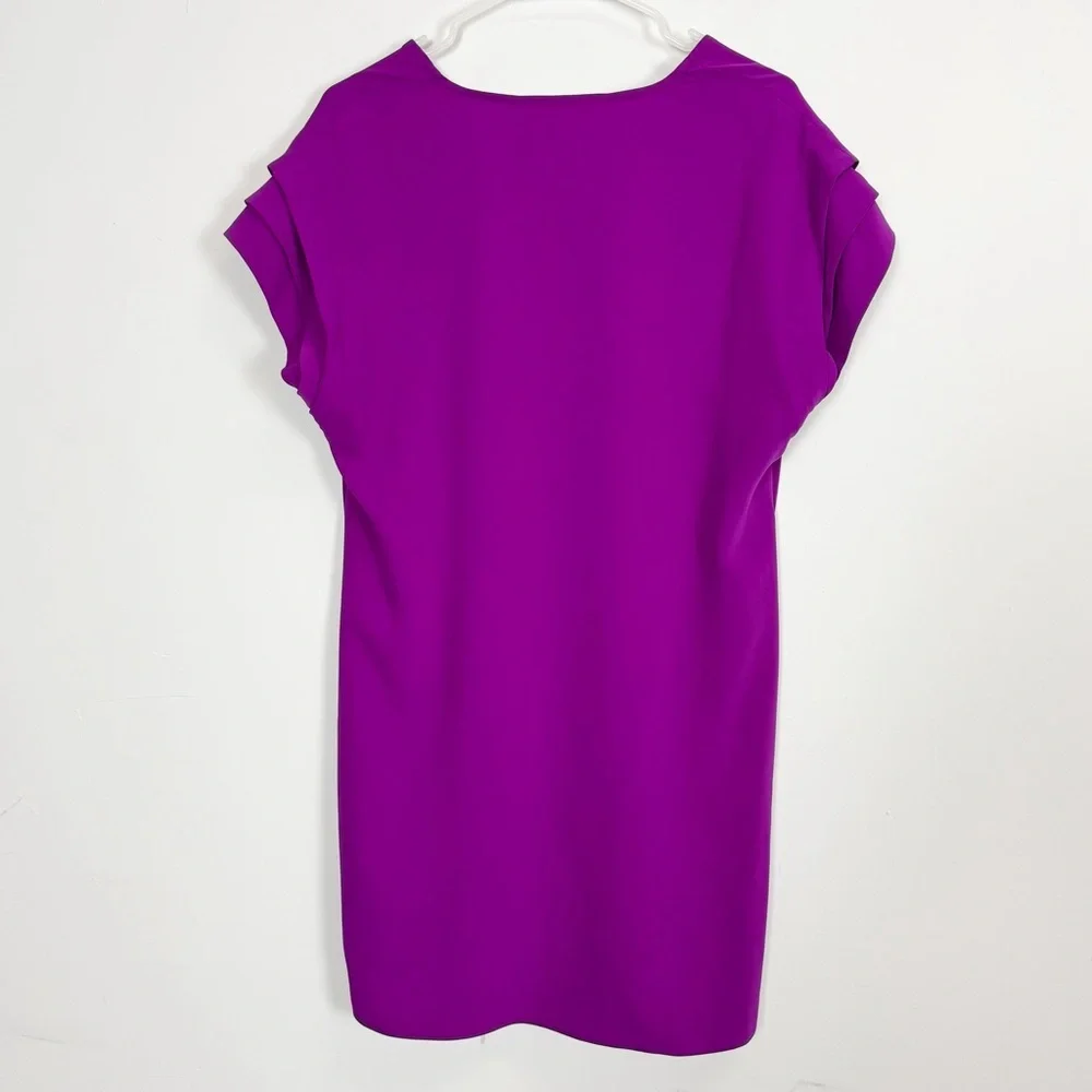 Trina Turk Sadora Dress Womens Small Purple VNeck Short Sleeve NWT - Picture 2 of 10
